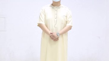 New Design Shiny Material Embroidered Men Thobe Ethnic Clothing for islamic clothing modern1