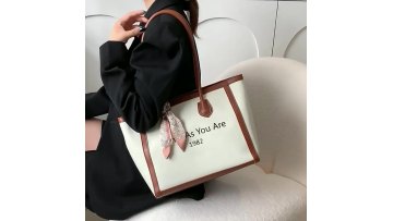 2022 Custom Stylish fashion custom logo Premium printing canvas traveler Small Crossbody handbag women tote shopping bag1