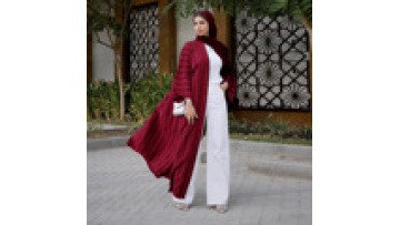 Middle East Muslim Women's Arabic Robe Pure Color Solid Color Simple Design Casual Dress Kimono Abaya Women Muslim Dress1