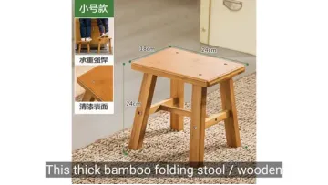 Thickened Bamboo Folding Stool, Wooden Bench.1