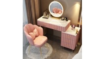 new design Bedroom Furniture Led Light White Color Optional Storage Dresser Vanity Makeup Dressing Table With LED1