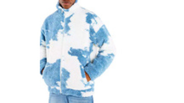 Custom Streetwear Fashion Casual Fleece Wool Zip Up Oversized Tie Dye Print Sherpa Jacket for Men1