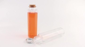 hexagonal glass bottle 300ml 