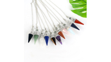 High Quality Natural Gemstone  Crystal Pendants Custom Crystal Point Crystal Pendulum1