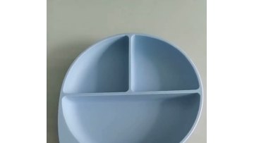 Anti-slip silicone baby feeding plate