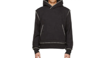 Custom contrast stitching heavyweight stitch hoodie no drawstring Oversized hoodie blank Hooded Sweatshirt1