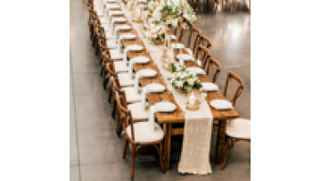 High Selling Product  Commercial Furniture Rectangle Shape Nature Wood Hotel   Wedding Folding  Banquet Wooden  Outdoor Table1