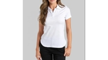 White Golf Sporty Women's Polo Shirt with Short Sleeves and Turn Down Collar1
