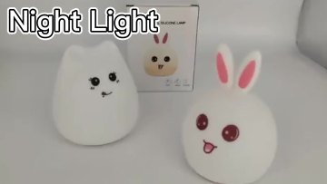 Multi Color Changing Rabbit cartoon led Lamp touch sensor Baby Night Light idea cute Soft Silicone Bunny Nursery Light1