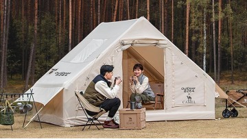 Camel Outdoor Indian Cotton Glamping Tent Single Layer Waterproof Inflatable Camping House Tent1