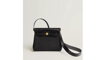 Classic Black Gold-Buckle Satchel