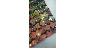 Rainbow Color Sequin  Base  Velvet Fabric 2020 New Stage Clothing Fabric1
