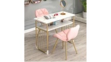 luxury Free sample New models Modern style tempering glass wireless charge furniture Manicure Nail Beauty salon table1