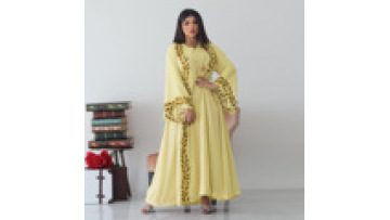 2022 Luxurious Moderne Embroidery Abaya Dubai Woman Nida Fabric Solid Color Turkish Robe Muslim Hooded1