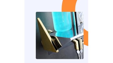 High End Brass Waterfall Rainfall Shower Mixer Tap Shower Combination Set with Gold and Chrome Mixed Color on Amazon1