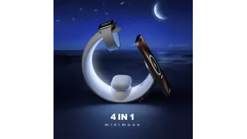 Small Moon Light New Magnetic Four-in-One Wireless Charger Small Night Light 15W Wireless Charging Atmosphere Light Wake up Light1