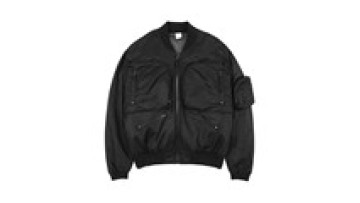 Hot Sale Three-Dimensional Black Nylon Tooling Pocket Bomber Jacket Winter Padded Jacket1
