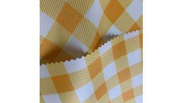 yellow check printed oxford fabric