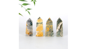 Wholesale Quality Crystal  Gemstone Ocean Jasper Tower Obelisk Handmade Agate Points1