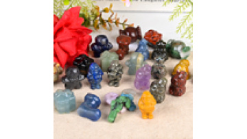 Natural Crystal Christmas Series Carving Christmas Tree Hat Mini Animal for Gift1