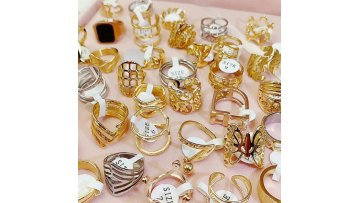 Sumando 2022 fashion women stainless steel gold ring mixed rings set for women1