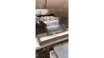 Spiral freezer for chicken wings