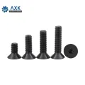 50pcs M2 M2.5 M3 M4 M5 M6 M8 mm flat head countersunk head black grade 10.9 Alloy Steel Hex Socket Head Cap Screw DIN7991 Screws