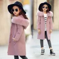 Girls Winter Jackets Long Section Hooded Clothing Windbreaker Spring Clothes Wool Coats Kids Jacket Girls Autumn Outwear parka