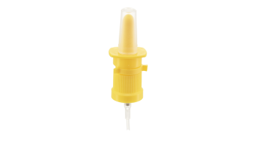 18/415 Yellow Nasal Sprayer Pump with Clear Dust Cap