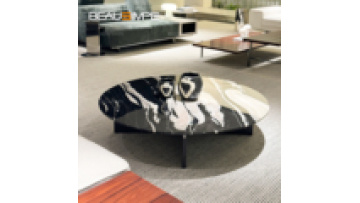 Lido modern round coffee table  wood center table set luxury brand design living room furniture marble coffee table1