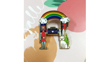 Metal decorative gifts cartoon small anime custom metal Letter enamel pin1
