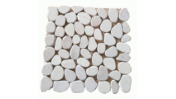 White Pebble Stone Mosaic Tiles for Garden1
