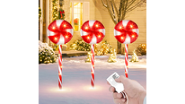 Peppermint Pathway Lights - 8 Mode Candy Cane Lollipop Lanterns1
