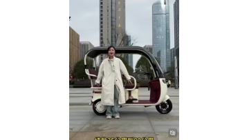 Three color electric tricycle capable of carrying passengers