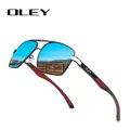 OLEY Brand Design Classic Pilot Polarized Sunglasses Men's Aluminum Color-Change Lens Goggles Oculos de sol Accept custom logo