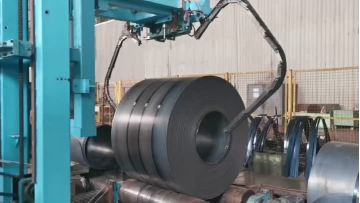Radial strapping machine with one strapping machine head for Steel coil