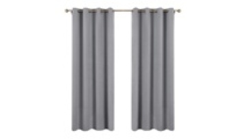 Grey Color Polyester Fabric Bed Room Curtain Fabric Home And Hotel 100% Blackout Curtains1