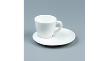 6 oz Western Style Ceramic Espresso Cup and Saucer Set - Porcelain White Coffee Tea Cup with Mocha Plate1