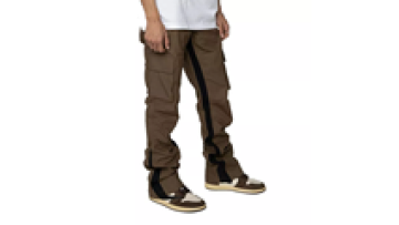 Mens Flare Stacked Cargo Six Pocket Cotton Woven Pants for Men High Quality1