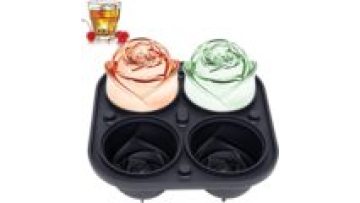 Bpa free food grade silicone Large Ice Cube Trays Dishwasher Safe 3D Silicone Rose Ice Molds for Cocktails Juice Whiskey1