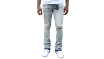 Custom Denim Trousers Ripped Blue Patched Mens Skinny Jeans Top Quality1