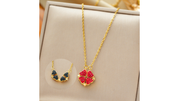 Luxury Red Crystal Foldable Necklace for Women