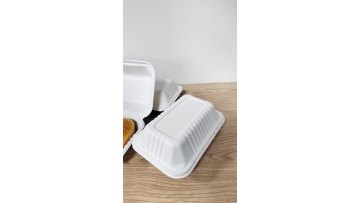 Custom biodegradable sugar cane bagasse donut pastry cake packaging food container eco friendly sugarcane burger box1