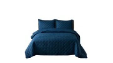 Solid Color Embroidered Quilted Microfiber Bedspread1