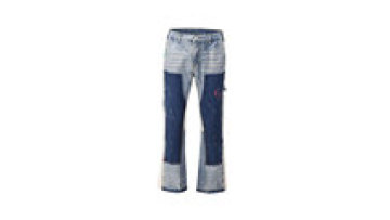 Clothing manufacturer Flare High street Fashion Patch Custom tapered Jeans Men with Distressed1