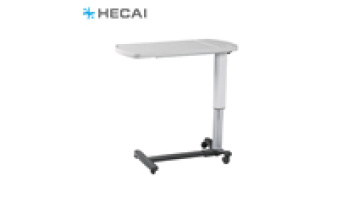 Medical Service Overbed Table with Wheels: Hecai Medical Height Adjustable Movable Abs PP Plastic Hospital Equipment1