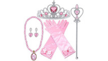 Fantasy Elsa Crown Girls Princess Dress Up Jewelry Accessories Set Toddler  Gloves Wand Necklace Earring for Halloween Party1