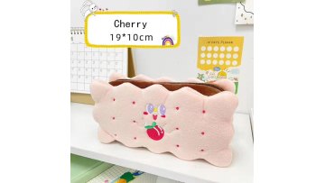 Kawaii cute japanese pink stuffed toy biscuits pen bag children school fruits pineapple plush pencil-box for school1