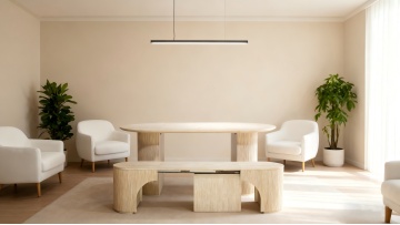 BR-25B01 Elegant Adjustable Wood Extendable Dining Bench for Modern Spaces