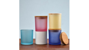Factory customization Empty 315ml Candle Jars Wholesale Frosted with Wood Lid1